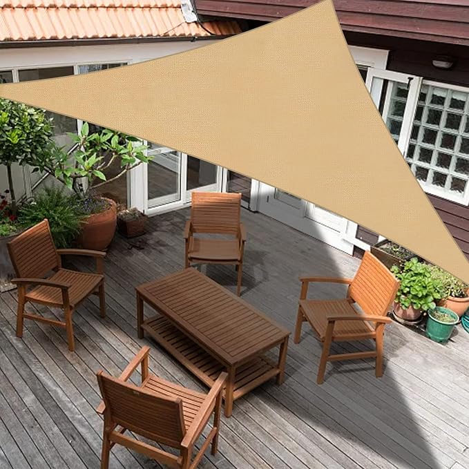 SUNLAX Custom Size 10'x18'x20.6' Sand Sun Shade Sail Right Triangle UV Block - Image 6