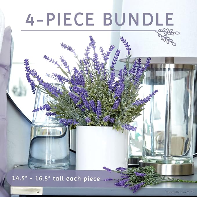 Butterfly Craze Lavender Artificial Flower Stems - Image 3