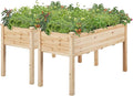 Yaheetech 2pcs Raised Garden Bed 48x24x30in Elevated Wooden Horticulture by Yaheetech
