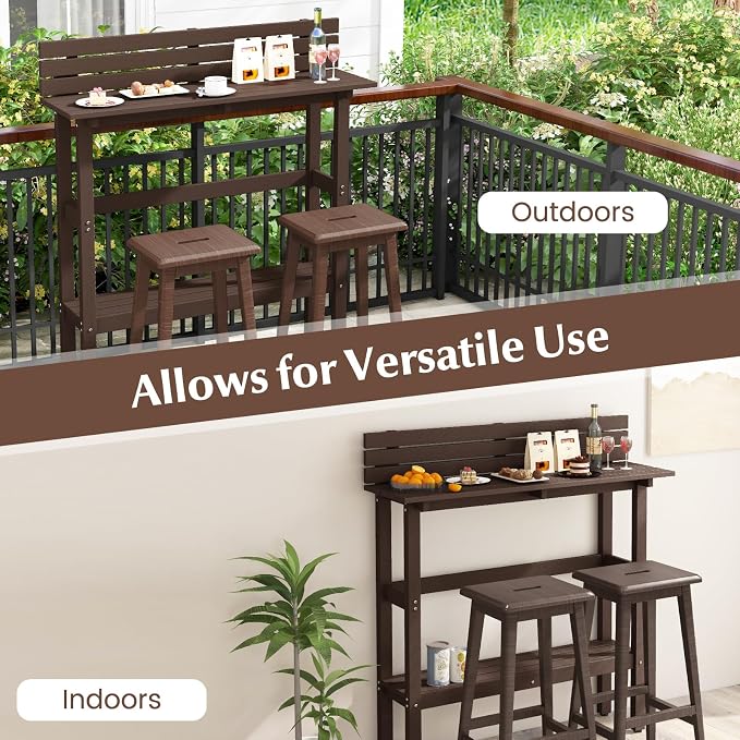 Tangkula Outdoor Bar Table, 48 Inch Patio Pub Height Table - Image 7