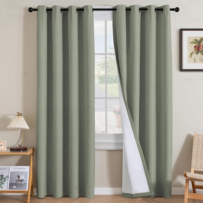 H.VERSAILTEX Linen Curtains 100% Blackout Curtains by HVERSAILTEX