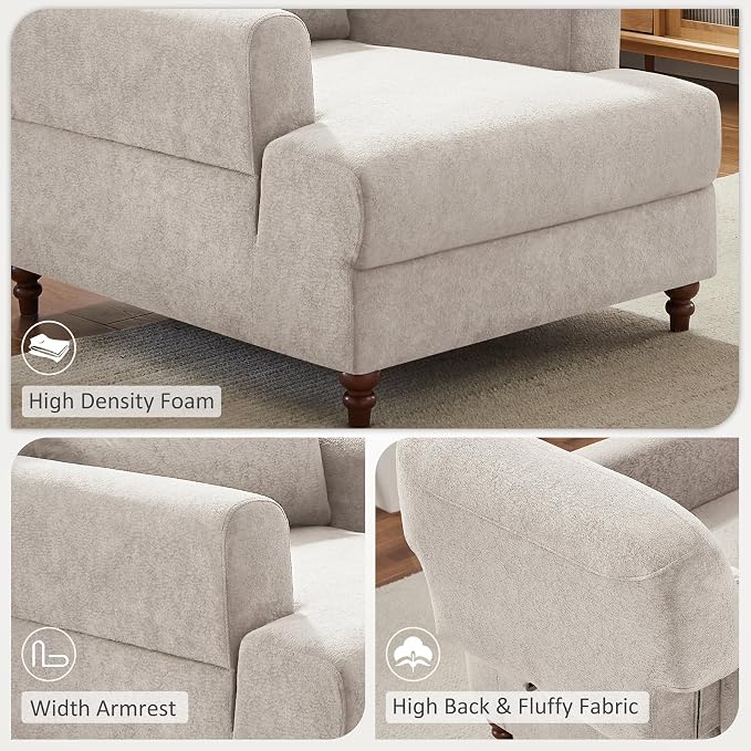Oversized Chaise Lounge Chair Set of 2, Cloud Fluffy Chaise Sofa Recliner - Image 9