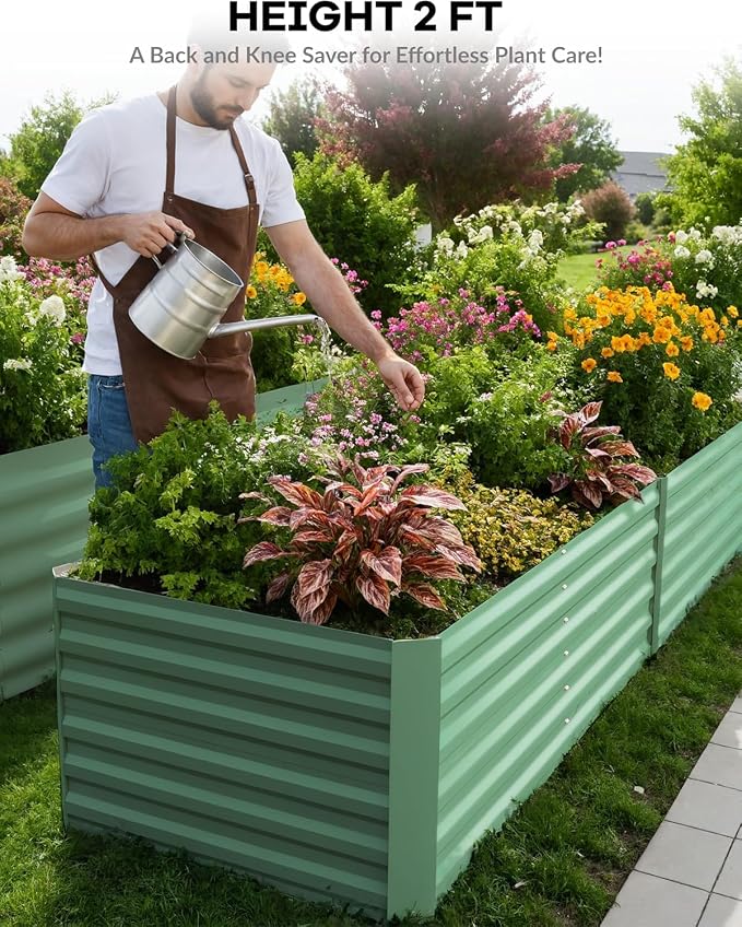 Garvee 2PCS 8x4x2ft Galvanized Raised Garden Bed Outdoor, Rust-Resistant Raised - Image 2