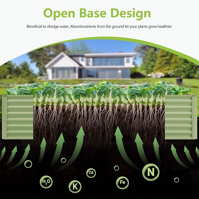 8x2x2FT Galvanized Raised Garden Bed, Galvanized Planter Boxes Outdoor - Image 2