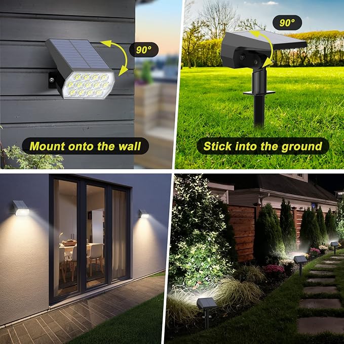 Solar Spot Lights Outdoor, 2-in-1 Solar Landscape Spotlights, 3 Lighting Modes - Image 5