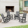 LUE BONA Outdoor Rocking Chairs Set of 4, Weather Resistant HDPS Poly Rocker by LUEBONA