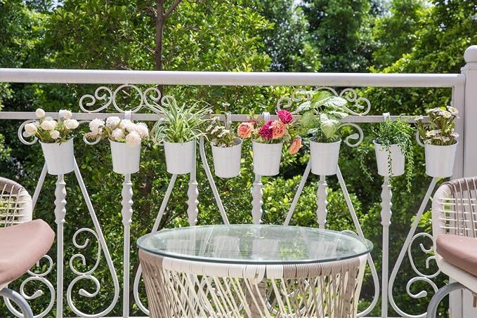 Dahey 10 Pcs Hanging Flower Pots Metal Iron Bucket Planter - Image 5