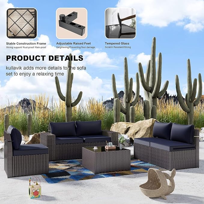 Kullavik 13PCS Outdoor Patio Furniture Set - Image 6