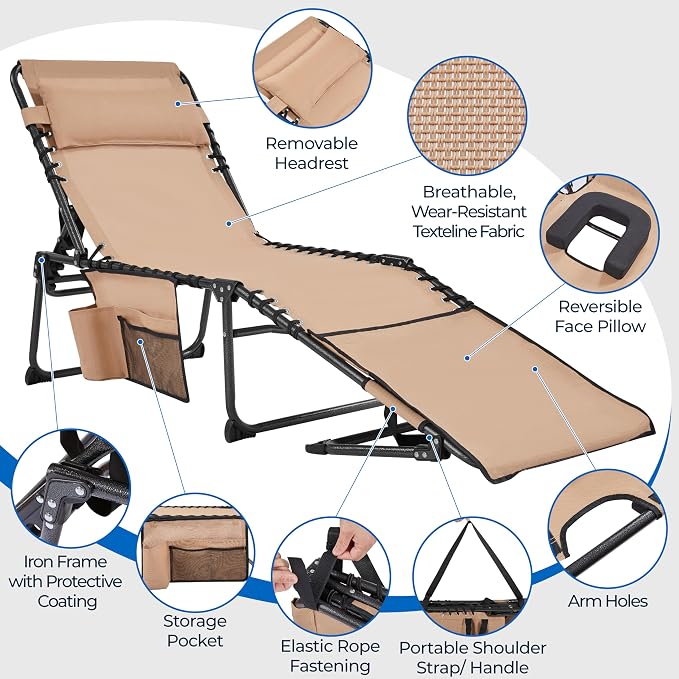 Yaheetech 22.4" Tanning Chair - Image 4