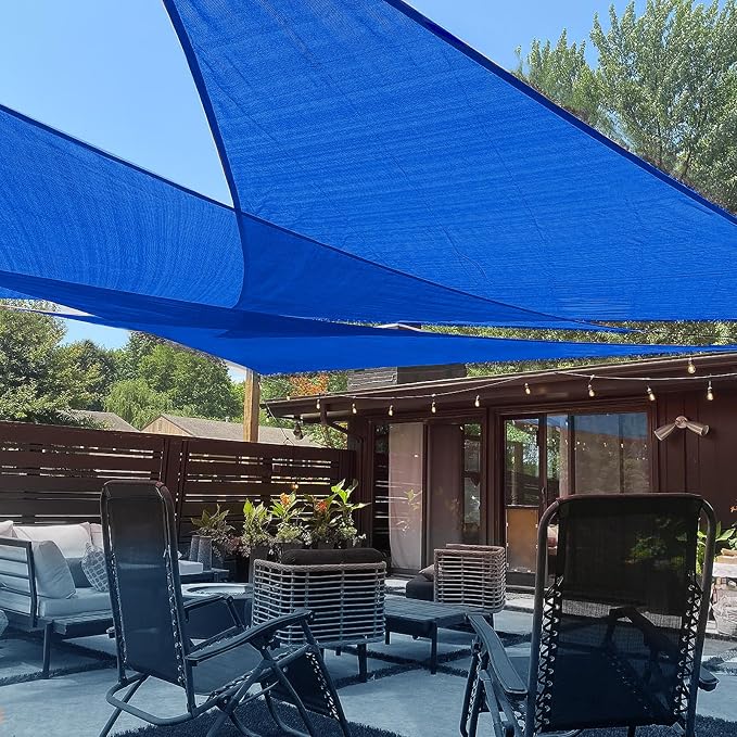 LOVE STORY 10' x 10' x 10' Triangle Blue Sun Shade Sail Canopy UV Block by LOVESTORY