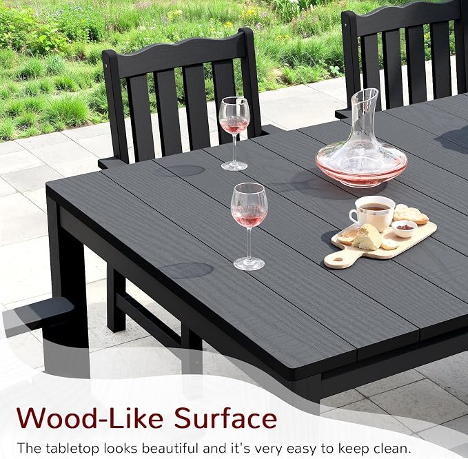 Stoog 6 Pieces Outdoor Patio Dining Set, All-Weather Dining Table and Chairs Set - Image 7