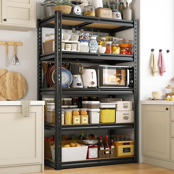 Set of 2 Storage Shelves 5 Tier Garage Shelving Heavy Duty Metal Shelving - Image 2