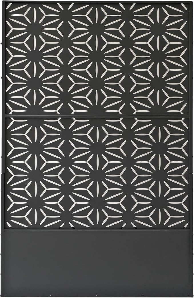 Oakland Living 6 ft. X 4 ft. Black Freestanding Metal Privacy Screen Room - Image 4