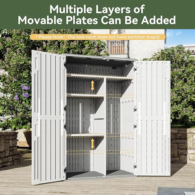 Aoxun Outdoor Storage Shed, 64 Cu.Ft Vertical Storage Sheds Outdoor - Image 5