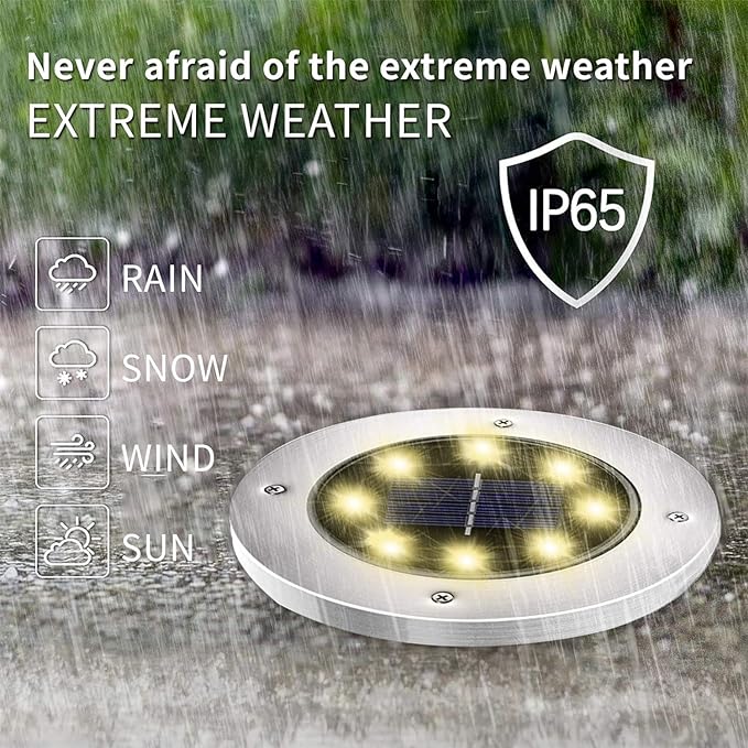 INCX 4.6 inch Solar Lights Outdoor Waterproof, 16 Pack Solor Ground Light - Image 2