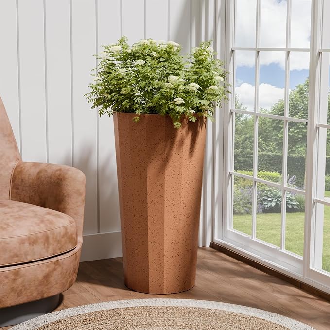 23.6" Tall Outdoor Planters Set of 2, Large Planters - Image 7