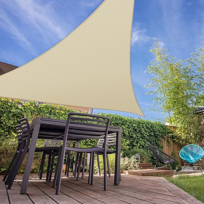 E&K Sunrise 25' x 25' x 25' Sun Shade Sail Triangle Canopy Shade Cover UV Block - Image 7