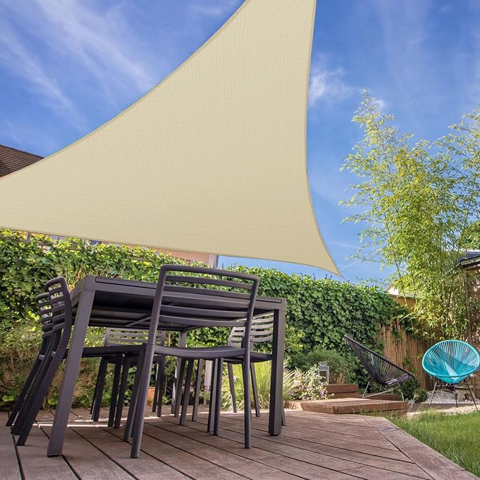 E&K Sunrise 20' x 20' x 20' Sun Shade Sail Triangle Canopy Shade Cover UV Block - Image 7