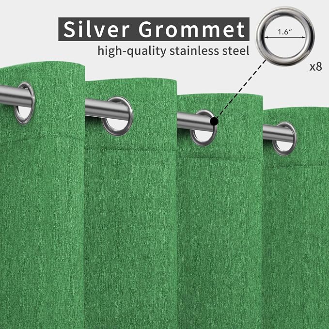 Easy-Going Linen Look Outdoor Curtains Waterproof Windproof Porch Curtains - Image 3