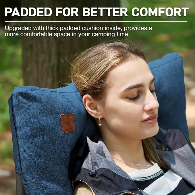 EVER ADVANCED Padded Oversized Folding Camping Chair - Image 2