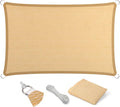 Eden's Decor Straight Flat-Edged Sun Shade Sail Rectangular 15' x 18' Beige by EdensDecorInc