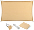 Eden's Decor Straight Flat-Edged Sun Shade Sail Rectangular 12' x 16' Beige by EdensDecorInc