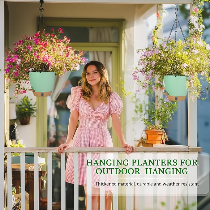 Hanging Planter for Indoor Plants 8 Inch, 2 Pack Self Watering Hanging Baskets - Image 6