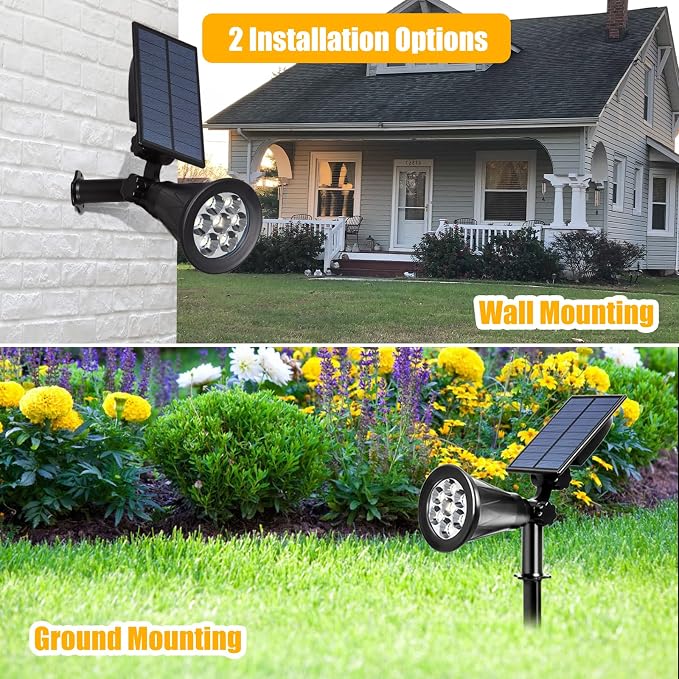 T-SUN Solar Spotlights Outdoor Waterpoof, 7 LED Christmas Solar Lights Outdoor - Image 4