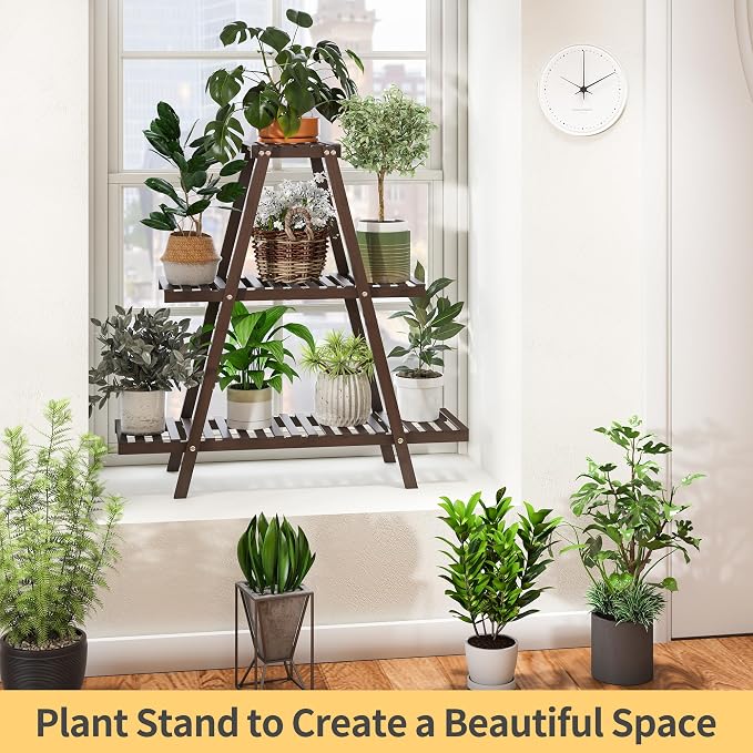 Plant Stand Indoor, Outdoor bamboo Plant Rack - Image 4