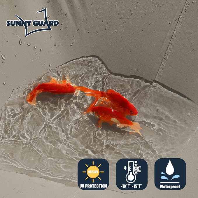 SUNNY GUARD Waterproof Sun Shade Sail 16' x 16' x 16' Taupe Triangle UV Block - Image 2