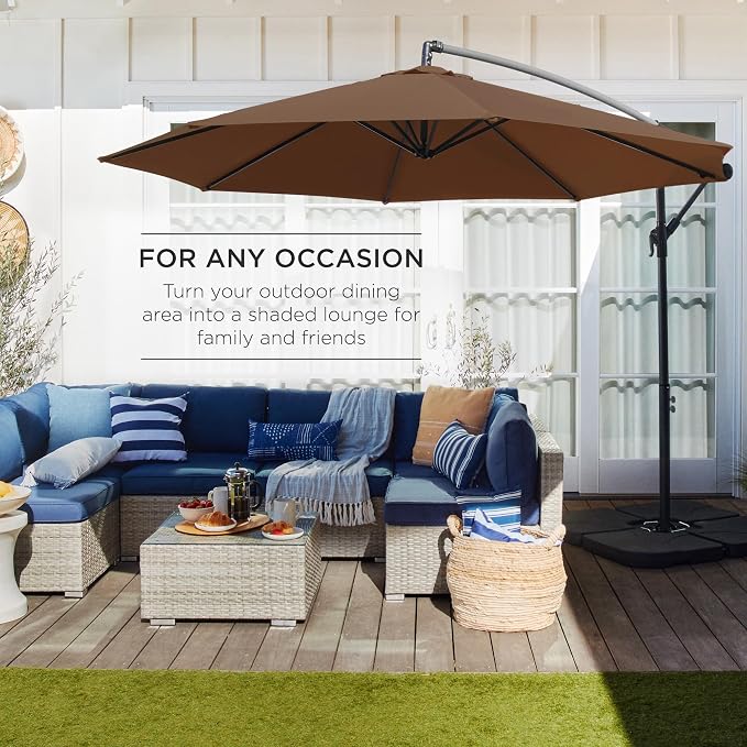 Best Choice Products 10ft Offset Cantilever Hanging Market Patio Umbrella - Image 3