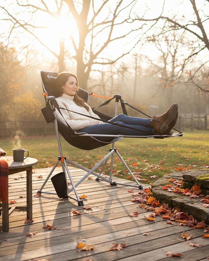 KingCamp Hammock Chair with Footrest – Heavy Duty Swinging Rocking Camping - Image 9