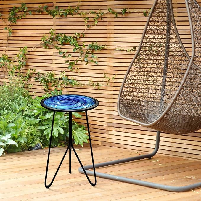 LIFFY Patio Side Table, Small Round End Table, Metal Side Table Outdoor - Image 6