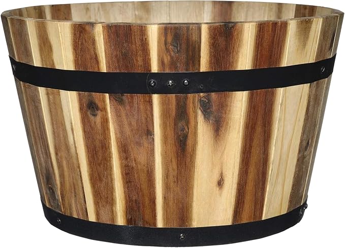 Classic Home and Garden Outdoor Whiskey Resin Flower Pot Barrel Planter by ClassicHomeandGarden