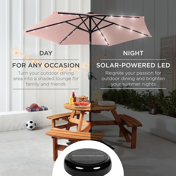 Best Choice Products 7.5ft Outdoor Solar Market Table Patio Umbrella - Image 3