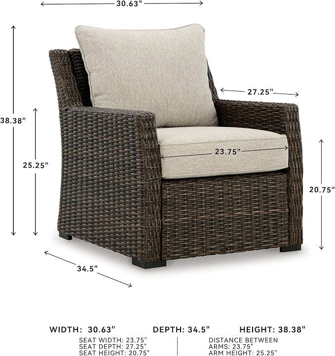 Signature Design by Ashley Brook Ranch Casual Nuvella Weather Resistant Fabric - Image 3