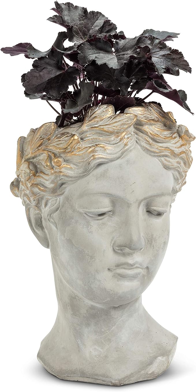 Abbott Collection Aphrodite Head Planter – Large Indoor and Outdoor Planter Pots - Image 2