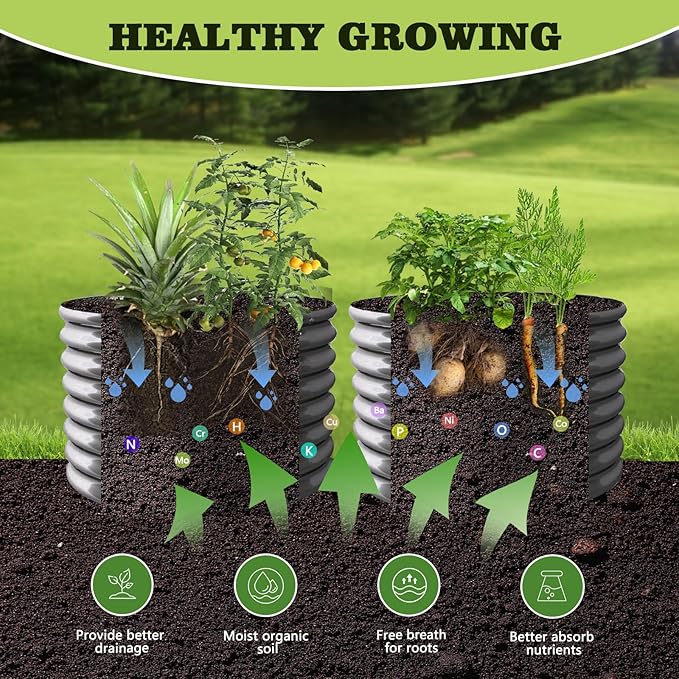 A ANLEOLIFE 2-Pack 3ft x 24” Tall Galvanized Raised Garden Beds Outdoor - Image 6