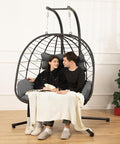 Double Egg Chair with Stand Hammock Swing Chair Foldable Hanging Loveseat by DoubleTT