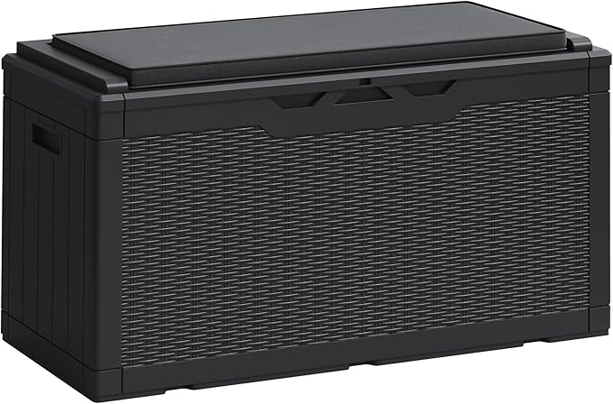 Greesum 100 Gallon Resin Deck Box Large Outdoor Storage Boxes by BuynowfromGreesum