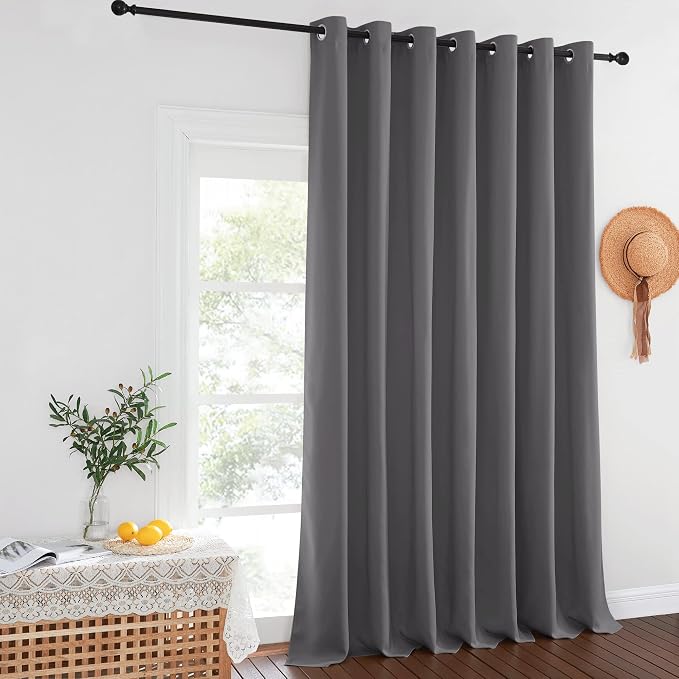 NICETOWN Blackout Sliding Glass Door Curtain 144 inches Long, Grommet Thermal - Image 2