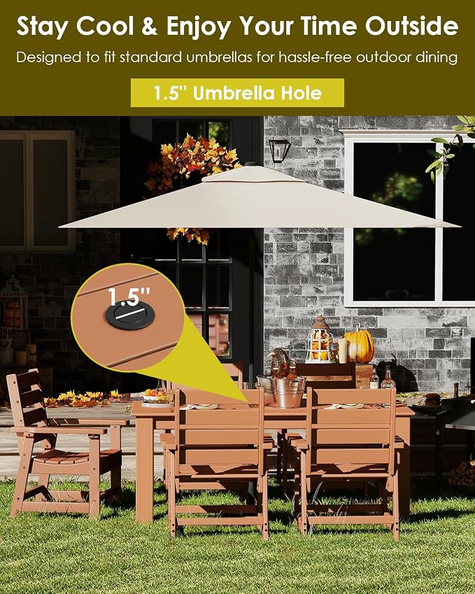 GREENVINES 7-Piece Outdoor Dining Set | HDPE | Patio Table and Chairs Sets - Image 5