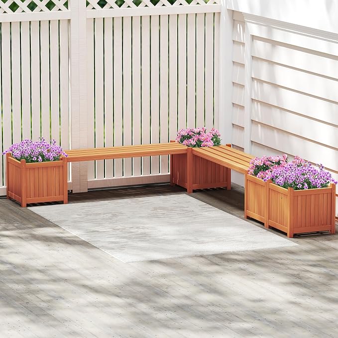 Giantex 2-in-1 Outdoor Bench - Image 4