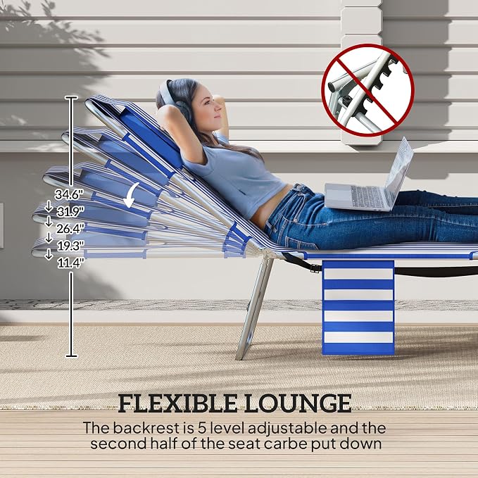 Outsunny Chaise Lounge Chair Outdoor - Image 4