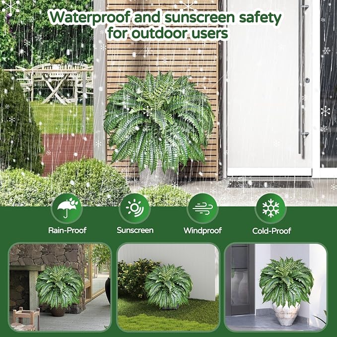2 Pack Large 88 Leaves Artificial Ferns - Image 5