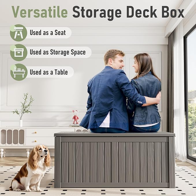 Outdoor Storage Box, Resin Deck Boxes Indoor and outdoor, Waterproof Storage - Image 4