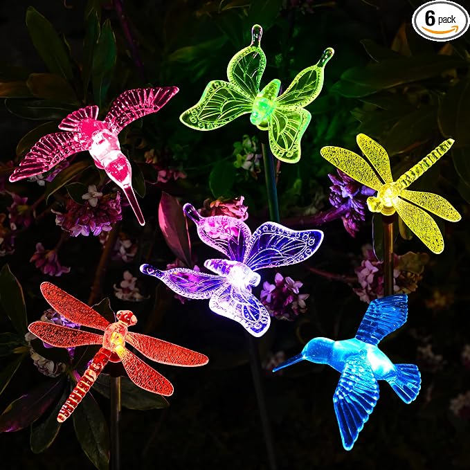 SOLPEX Solar Garden Lights, 6 Pack Solar Butterfly Lights Outdoor Decorations by Solpex