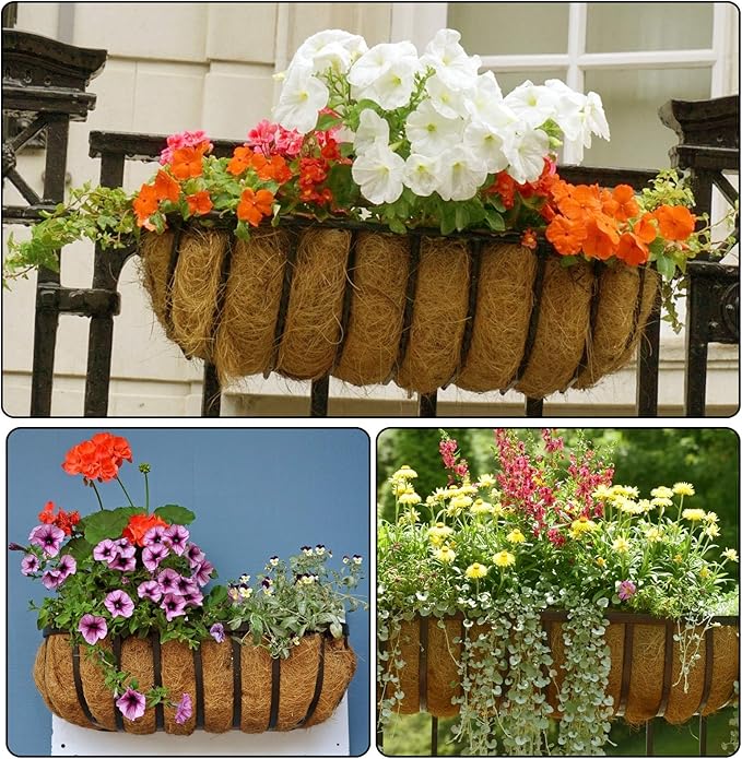 4 Pack Coco Liners for Window Planter Box - 24in 100% Natural Coconut Coir - Image 3