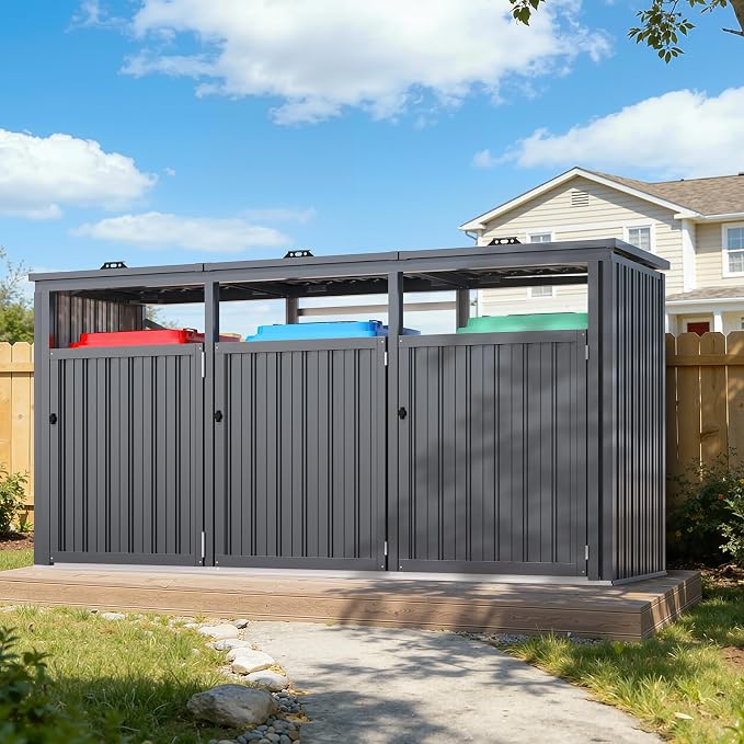 AECOJOY Outdoor Trash Can Storage Shed - Image 2