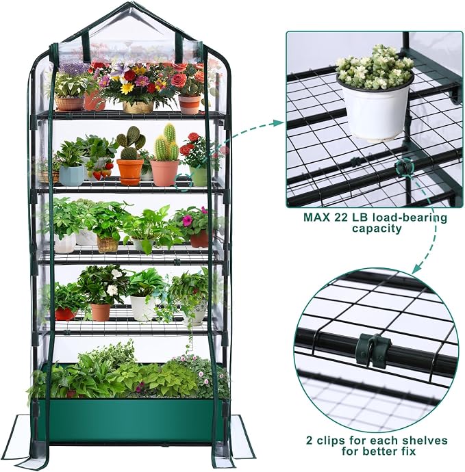 5 Tier Mini Greenhouse for Indoor Outdoor, Portable Green House - Image 4